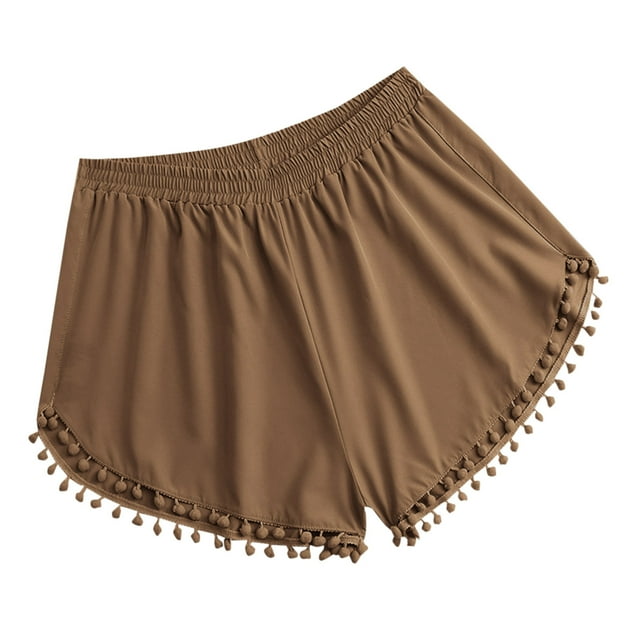 Birdeem Short de Bain pour Femmes, Femmes, Uni, Taille Haute, Plage, Short de Natation Conservateur