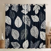 Manfei Green Leaves Black Out Curtains for Teens Female Men,Botanical Plants Curtains Pack of 2 (42x63 Each),Nature Tree Bedroom Curtains,Lightweight Room Decor