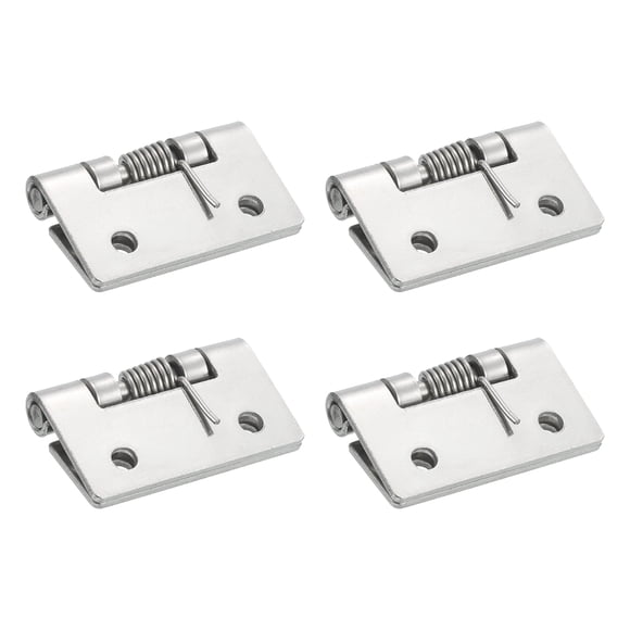 4Pcs Self-Closing Door Hinges, 2" 304 Stainless Steel Spring Hinges, Exterior