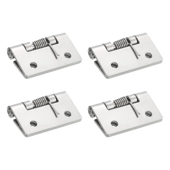 4Pcs Self-Closing Door Hinges, 2" 304 Stainless Steel Spring Hinges, Exterior