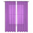 thumbnail image 2 of 2 Piece Solid Sheer Curtains Fully Stitched Panels Window Treatment Drape (54" X 95", Lilac), 2 of 2