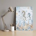 thumbnail image 4 of Marine Life Canvas Wall Art for Living Room Bedroom Bathroom, Watercolor Ocean Seahorse Coral Starfish Seashell Coastal Canvas Art Wall Decor, Artwork for Walls Home Office Decor, 8"x12", 4 of 9