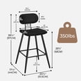 thumbnail image 3 of StorageWorks Leather Counter & Bar Stool with Large Seat and Back, Black, Set of 2, 3 of 6