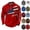 #03 Red, variant on Men's Patriotic Graphic Polo Shirts Long Sleeve 250th Anniversary Flag Print Waffle Fabric Casual 1776-2026 America Tops, #03 White, S