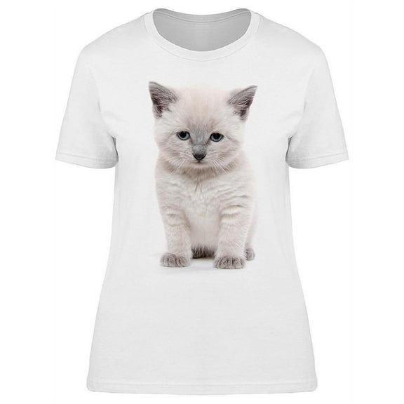 Shorthair Kitten, Looks Sad T-Shirt Women -Image by Shutterstock, Female Large