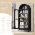 thumbnail image 6 of Adjustable Shelves and Magnetic Doors 73 Inch Tall Metal Arched Storage Cabinet Ideal for Kitchen or Display Usage, 6 of 10