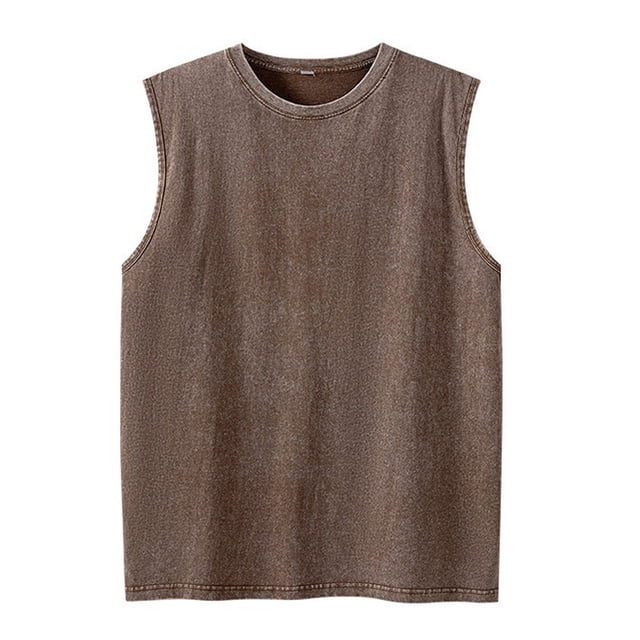 Chaleco holgado retro de verano para hombre - Camisa básica informal de poliéster, talla grande