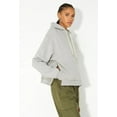 thumbnail image 6 of John Elliott Women's Villain Cropped French Terry Hoodie Sweatshirt With Side Zip (2 (Medium), Light Heather Grey), 6 of 8