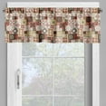thumbnail image 2 of Ambesonne Moroccan Valance Pack of 2, Vintage Square Pattern, 54"X12", Cream Dark Coral Brown, 2 of 5