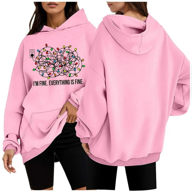 WILLBEST Sudaderas de Mujer con Capucha y Estampado Navideño Chica