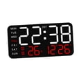 thumbnail image 3 of Reloj despertador Digital, relojes eléctricos, atenuador de 12/24H, reloj de pared versátil, Reloj de escritorio Digital LED para dormitorio, oficina, Negro con luz roja., 3 of 8