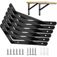 thumbnail image 1 of Soportes para estantes de pared, 6 paquetes de soportes para estantes, fijación, 15 9,5 CM, soportes triangulares de metal resistente de 90 grados, marco flotante, negro, 1 of 5