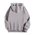 thumbnail image 3 of SONXAHE Womens Star Print Hooded Pullover Long Sleeve Kangaroo Pocket Casual Sweatshirt Top, 3 of 4