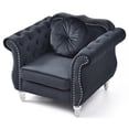 thumbnail image 5 of Home Square 2-Piece Furniture Set with Sofa Chaise and Chair in Black, 5 of 11