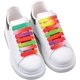 thumbnail image 3 of RV 2 pares de cordones planos para zapatos deportivos, reemplazo de cordones de arcoíris coloridos y duraderos de 12 mm Rojo Verde, 3 of 5