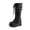 Black, variant on Womens Goth Boots Chunky Wedge Heel Boots Lace Up and Zipper Round Toe Mid Calf Boot for Concert Festival