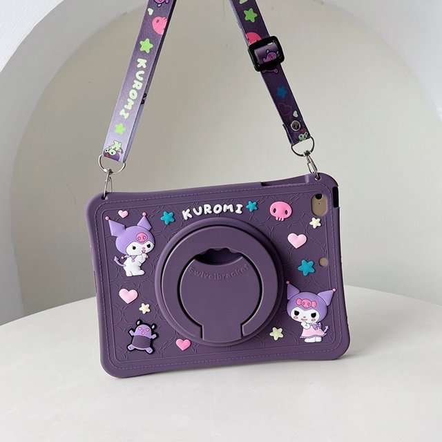 TV Robot Kuromi Funda A Prueba De Golpes Con Soporte Giratorio Protectora Para ipad mini air pro 1 2 3 4 5 6 7 8 9 10 9.7 10.2 10.5 10.9 11 2017 2018 2019 2020 2021 2022