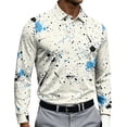 thumbnail image 2 of CCRFTGI Long Sleeve Polo Shirts for Men Performance Golf Shirt Quick Dry Moisture Wicking Fashion Print T-Shirt Khaki 3XL, 2 of 4