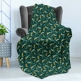 thumbnail image 4 of Floral Soft Flannel Fleece Throw Blanket, Pattern of Christmas Tree Ornamental Plants, Cozy Plush for Indoor and Outdoor Use, 50" x 60", Hunter Green Multicolor, by Ambesonne, 4 of 5