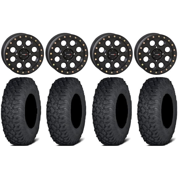 System 3 SB-7 15" Wheels Black (4 3) 33" Coyote Tires Polaris RZR XP 1000 / PRO XP / Ranger XP 900/1000