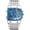 Silver Blue, variant on Men’s Luxury Rectangle Square Gold Silver Big Face Luminous Waterproof Quartz Watch Sports Multi-Time Zone Military Stainless Steel Male Dress Wristwatch