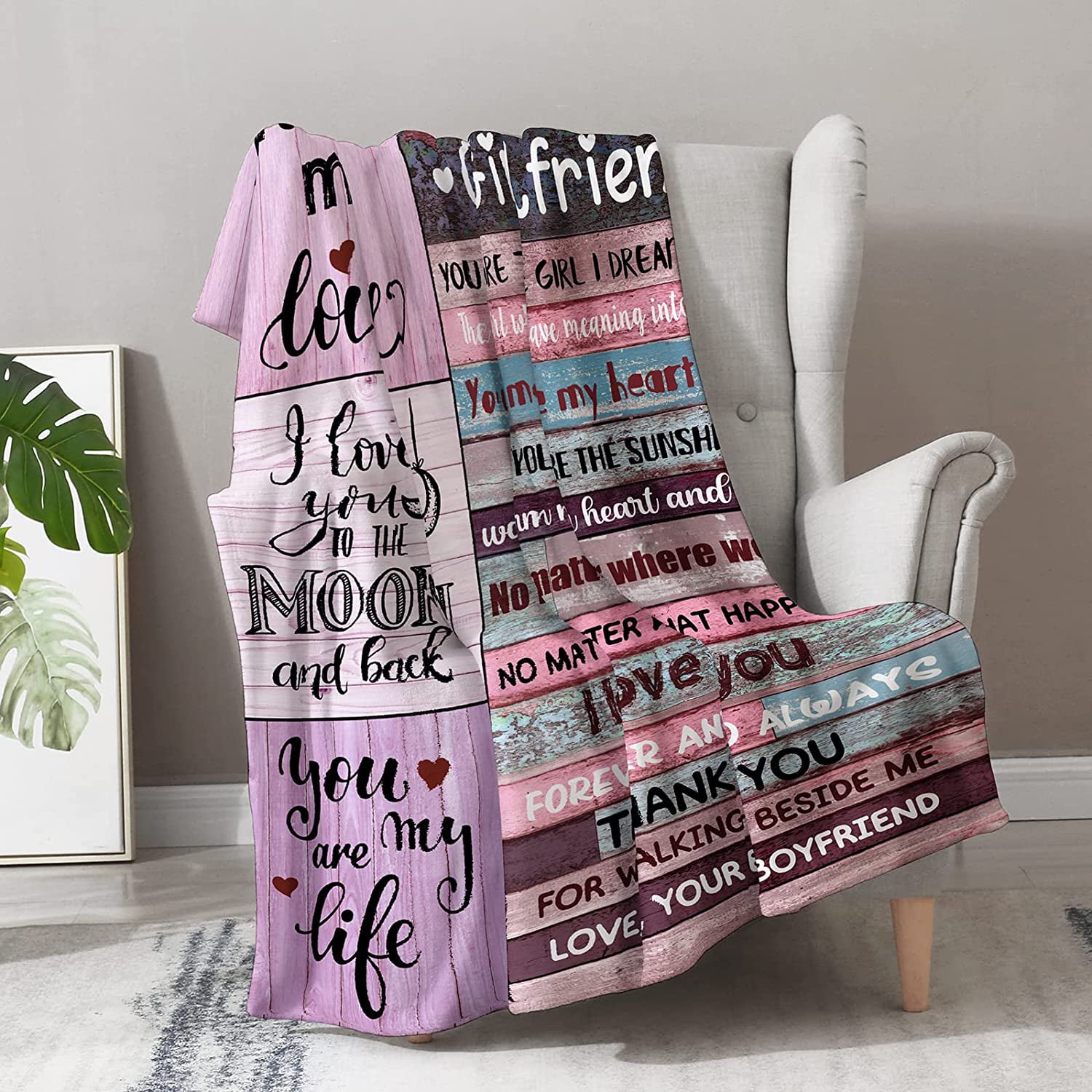 Gifts for Girlfriend, Anniversary Day Gift for Her, Girlfriend Birthday I Love You Romantic Gifts Ideas for Her, Girlfriend Gifts from Boyfriend on to Girlfriend Blanket for Bed Couch
