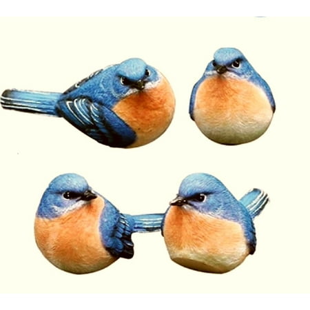 Set Of 4 Small Bluebird Figurines By Tran Inc Set Of 4 Small Bluebird Figurines By Tran Inc