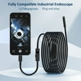 thumbnail image 3 of Labymos 5M Hard Cable Industrial Endoscope with 2MP Camera, 8 LED Lights, IP67 Waterproof, Compatible with iOS/Android/PC, Type-C/Micro/Lightning Interfaces, Black, 3 of 6