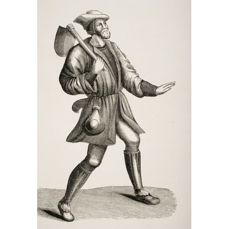 Costume Of A Peasant From A 15Th Century Miniature PosterPrint