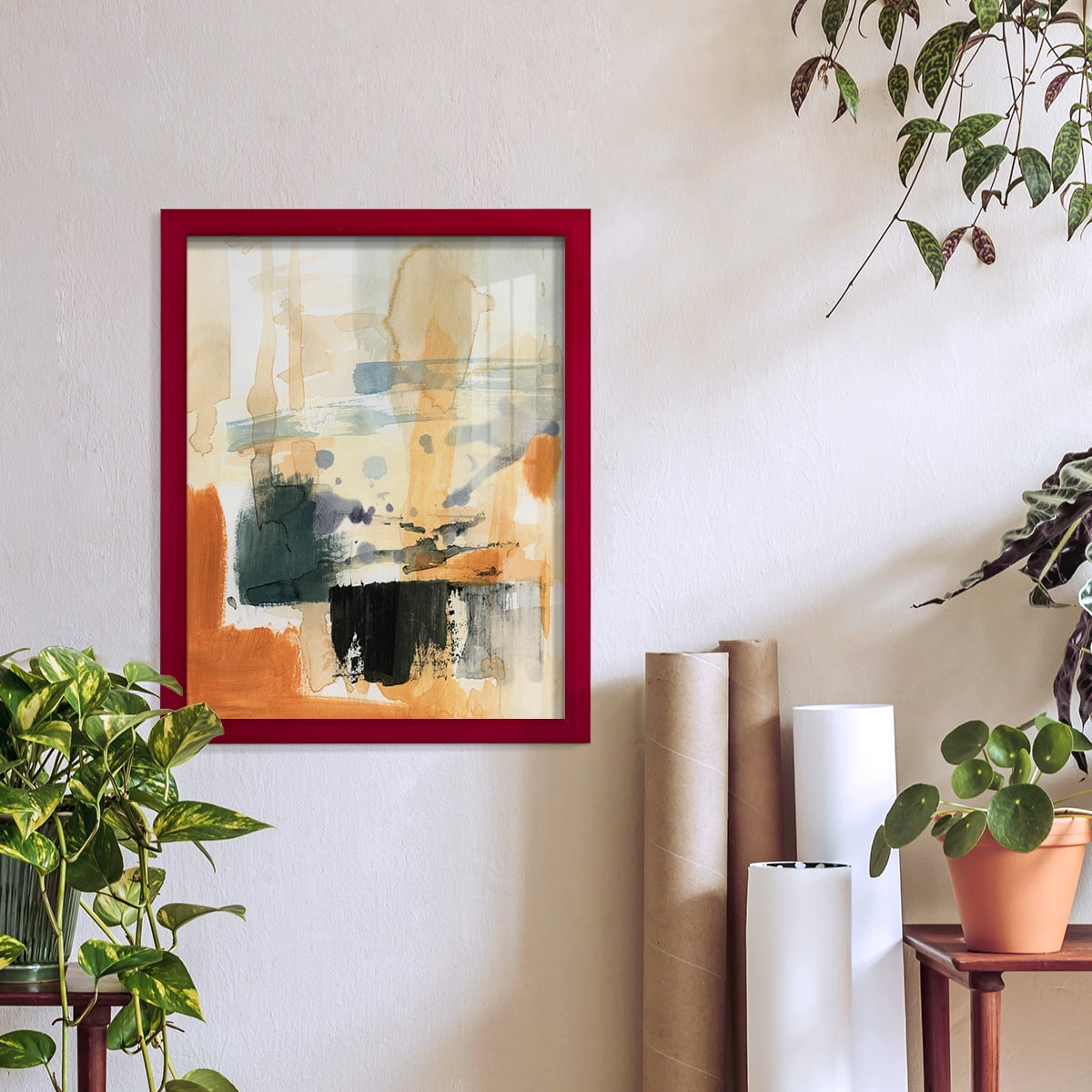 Seria III - Framed Print w/glass - Cherry Red