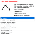 thumbnail image 2 of Front Left Upper Control Arm and Ball Joint Assembly - Compatible with 1996 - 2002 Chevy Express 3500 1997 1998 1999 2000 2001, 2 of 2