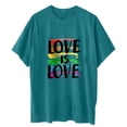 thumbnail image 7 of Midsumdr Pride Shirt Best Gift for Your Lover,Fashion Womens Heart Shape Rainbow Print Short Sleeves T-Shirt LGBT Equality Tees Summer Valentine's Day Casual Short Sleeve Tops, 7 of 7