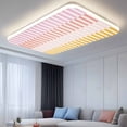 thumbnail image 2 of Fluorescent Light Covers 4 Pack 4x2 ft Ombre Pink Yellow Striped Texture Ceiling Light Covers Abstract Lines Stitching Light Filters for Classroom, Office & Home, Drop Ceiling Light Covers, 2 of 8
