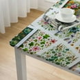 thumbnail image 4 of Rectangle Plastic Tablecloth Print Table Covers Flower Picnic Table Cloths for Party Kitchen Tabletop Decoration Holiday Weddings Spring Summer Autumn Elastic Edge, 4 of 7