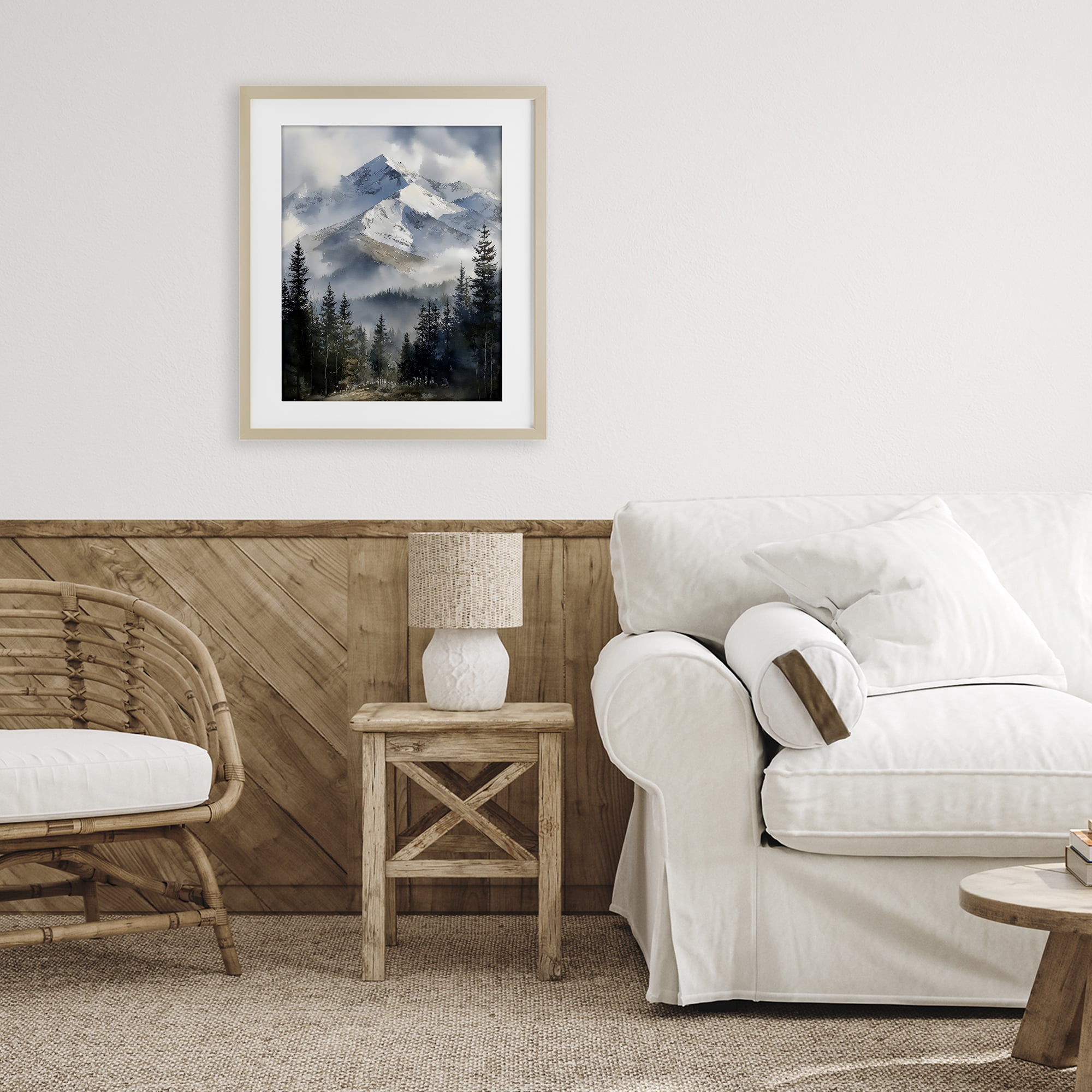 Stupell Industries Snow & Mist Alpines Birch Framed Print Under Glass, design by Franklyn Gregory