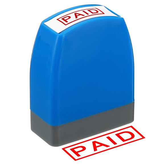 Unique Bargains Paid Stamp Self Inking Red Ink Office Stamps Pre Inked Message Stamp Business Stamp Style 1, Blue