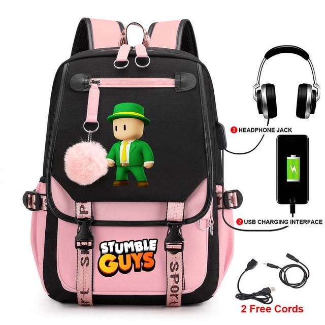 Tripping Peoplestumble guysSurrounding the Game Backpack Student Schoolbag Fashion BackpackUSBComputer Bag 30 Average Size
