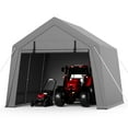 thumbnail image 2 of BeesClover Garage Extérieur Portable 10 X 15 Pi, Remise de Rangement Portable Étanche et Résistante aux UV avec 2 Portes Enroulables, Tente d'Abri d'Auto pour Motocyclette, Vélo et Outils, 2 of 6