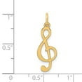 thumbnail image 5 of Auriga Fine Jewelry 14K Yellow Gold Polished Treble Clef Charm Pendant for Women (L-25 mm,W-9 mm), 5 of 6