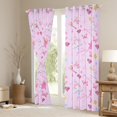 thumbnail image 3 of Castle Fairy Kawaii Princess Castle Girl Curtains Pack of 2 (42x84 Each),Pink Crystal Butterflies Curtains Blackout,Starry Sky Bedroom Curtains,Breathable Home Decor, 3 of 6