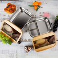 thumbnail image 2 of GZHJMY 304 Stainless Steel Lunch Box Bamboo Lid, Baseball Played with The Ball Lunch Containers for Adults Leakproof, 8×10*3 Inch, 2 of 7