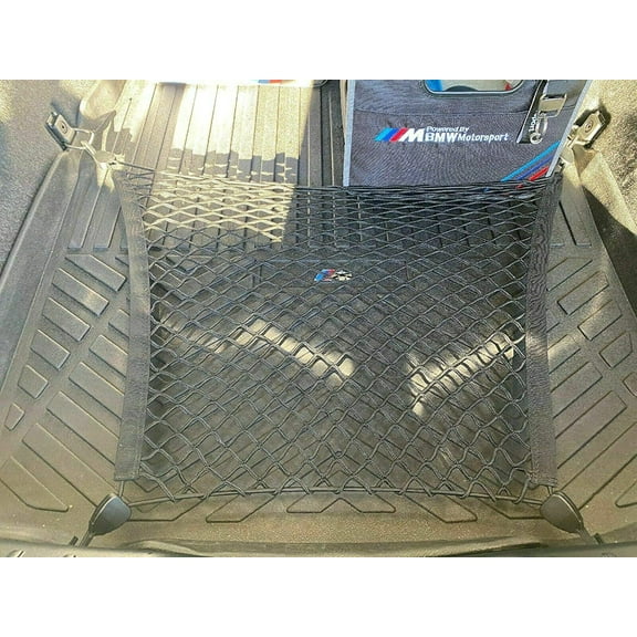 EACCESSORIES EA Trunk Organizer Cargo Net for BMW 5-Series 1999-2023 – Floor Style Cargo Net for Sedan – Premium Mesh Car Trunk Organizer Vehicle Carrier Storage – Compatible BMW 5-Series 1999-2023
