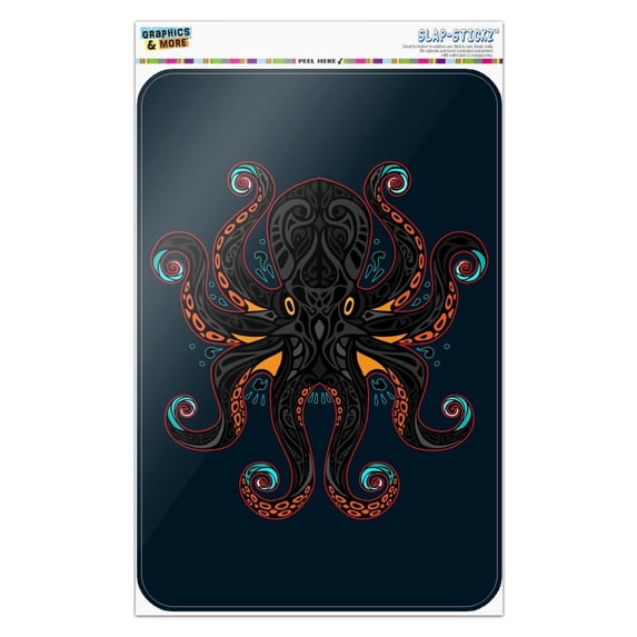 Black Octopus in the Abyss Home Business Office Sign