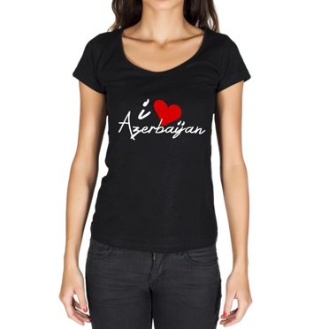 Women's Graphic T-Shirt I Love Azerbaijan Eco-Friendly Limited Edition Short Sleeve Tee-Shirt Vintage Birthday Gift Ladies Novelty