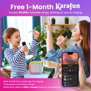 BONAOK Mini Karaoke Machine, Portable Karaoke Speaker with 2 Wilreless Microphones for Home Party, Birthday Gifts, Pink
