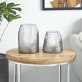 thumbnail image 2 of DecMode 8", 6"H Textured Gray Glass Vase, Set of 2, 2 of 13