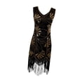 thumbnail image 4 of Vestido elegante de lentejuelas para mujer, brillante, con borlas, para actuaciones en el escenario de samba y club. SG, 4 of 9