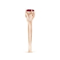 thumbnail image 5 of ANGARA Natural Ruby and Diamond Split Shank Ring in 14K Rose Gold for Women (Size-5x3mm) | July Birthstone, Birthday, Anniversary, Jewelry Gift for Women | Natural Ruby Ring, 5 of 12