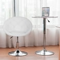 thumbnail image 4 of NiamVelo Swivel Vanity Chair with Back, Modern Height Adjustable Makeup Chair PU Leather Round Accent Chair for Living Room, Lounge （White）, 4 of 8