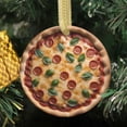 thumbnail image 2 of Basil Pepperoni Pizza Pie Food Lovers Foodie Novelty Holiday Christmas Ornament Xmas Tree Gift (Flat Design Printed on Ceramic, Not 3D), 2 of 3